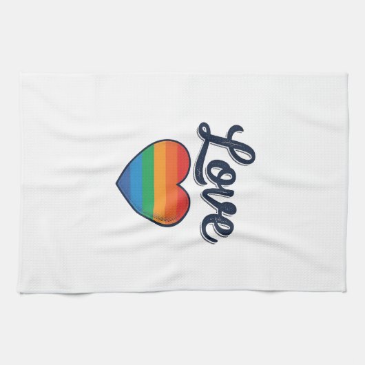 Love Regenboog Hart Pride Vector T-shirt Ontwerp_1 Theedoek (Horizontaal)