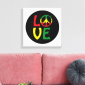 LOVE Reggae met vredessymbool Canvas Afdruk (Insitu (Woonkamer))