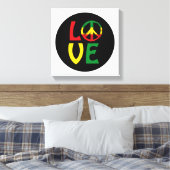 LOVE Reggae met vredessymbool Canvas Afdruk (Insitu (Slaapkamer))