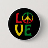 LOVE Reggae met vredessymbool Ronde Button 5,7 Cm (Voorkant)
