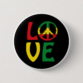 LOVE Reggae met vredessymbool Ronde Button 5,7 Cm