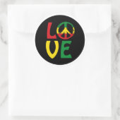 LOVE Reggae met vredessymbool Ronde Sticker (Tas)