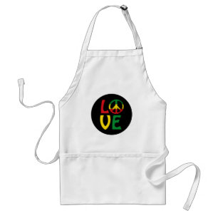 LOVE Reggae met vredessymbool Standaard Schort