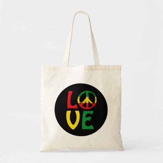 LOVE Reggae met vredessymbool Tote Bag (Voorkant)