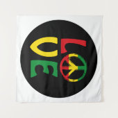 LOVE Reggae met vredessymbool Wandkleed (Voorkant (horizontaal))