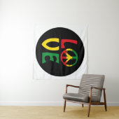 LOVE Reggae met vredessymbool Wandkleed (In Situ (horizontaal))