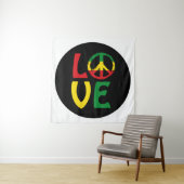 LOVE Reggae met vredessymbool Wandkleed (In situ)