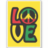 Love reggae music peace symbol reggae sticker (Voorkant)