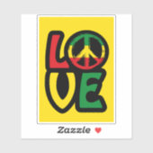 Love reggae music peace symbol reggae sticker (Vel)
