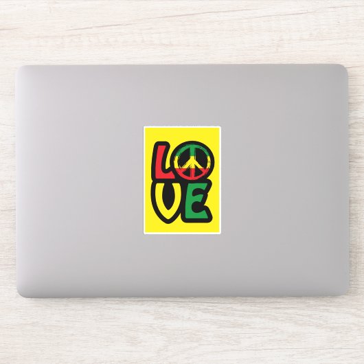 Love reggae music peace symbol reggae sticker (Computer)