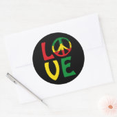 LOVE Reggae with peace symbol Ronde Sticker (Envelop)