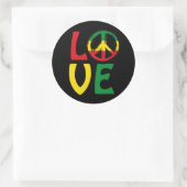 LOVE Reggae with peace symbol Ronde Sticker (Tas)