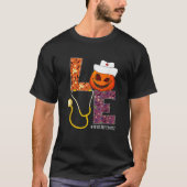 Love Registered Nurse Life Nurse Halloween Pumpkin T-shirt (Voorkant)