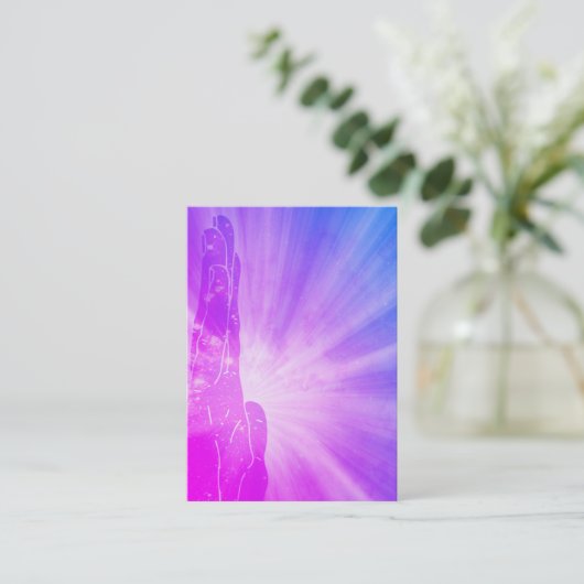 *~* Love Reiki Energy Healing Hand Radiating Visitekaartje (Staand voorkant)