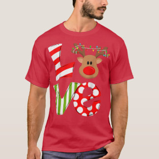 Love Reindeer Rudolph Merry Kerstmis Santa N T-shirt