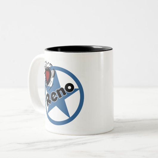 Love Reno Tweekleurige Koffiemok (Voorkant links)