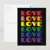 Love Repetable Text LGBTQ Gay Pride Briefkaart (Voorkant / Achterkant)
