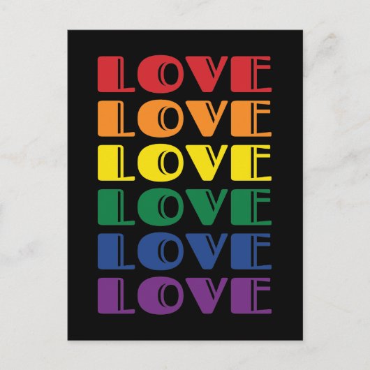 Love Repetable Text LGBTQ Gay Pride Briefkaart (Voorkant)