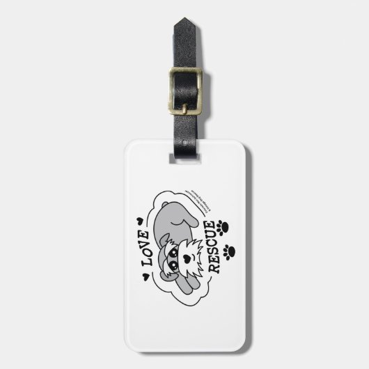 Love Rescue - Dark T-Shirt (Women) Bagagelabel (Voorkant verticaal)