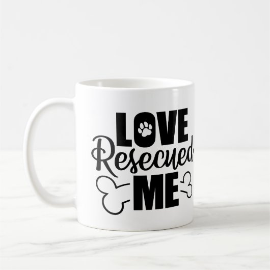 Love Rescued Me Coffee Mok – Reddingshond, Kat, Hu (Links)