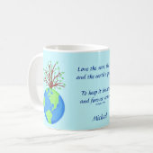 Love Respect Earth Poem Art Blue Name Persoonlijk Koffiemok (Voorkant links)