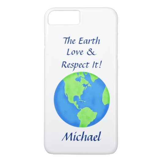 Love Respect Earth Wereldbol Name Persoonlijk Case-Mate iPhone Case (Achterkant)