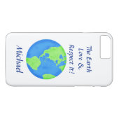 Love Respect Earth Wereldbol Name Persoonlijk Case-Mate iPhone Case (Achterkant (Horizontaal))
