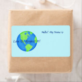 Love Respect Earth Wereldbol Name Tag Sticker (Insitu)