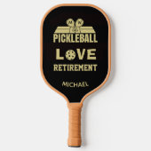 Love Retirement Monogram Name Court Pickleball Paddle (Achterkant)