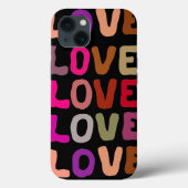 LOVE retro groovy golvende letters herhalen patroo Case-Mate iPhone Case (Achterkant)