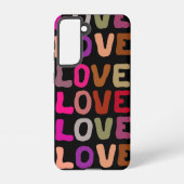 LOVE retro groovy golvende letters herhalen patroo Samsung Galaxy Hoesje (Achterkant)