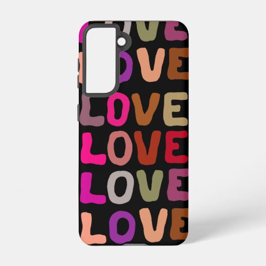 LOVE retro groovy golvende letters herhalen patroo Samsung Galaxy Hoesje (Achterkant)