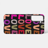 LOVE retro groovy golvende letters herhalen patroo Samsung Galaxy Hoesje (Achterkant horizontaal)