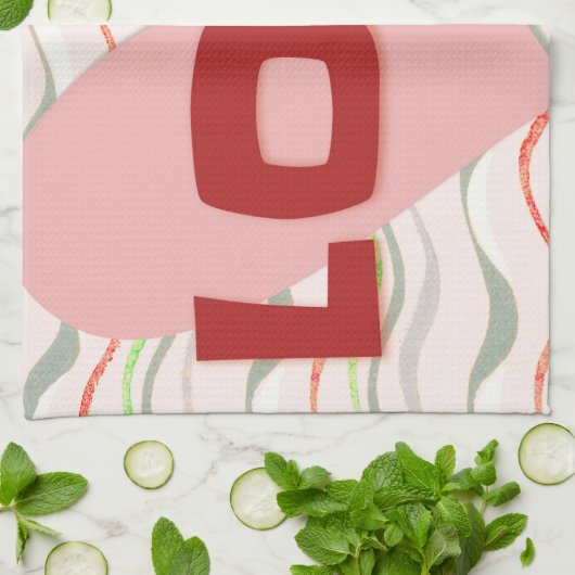 Love Retro Heart  Style Kitchen Towel Theedoek (Gevouwen)