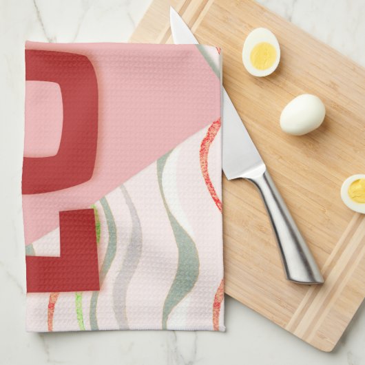 Love Retro Heart  Style Kitchen Towel Theedoek (Quarter Fold)
