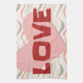 Love Retro Heart  Style Kitchen Towel Theedoek (Verticaal)