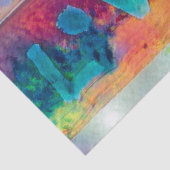 Love Retro Hippie Blue Red Oranje Bohemen Land Tissuepapier (Detail)