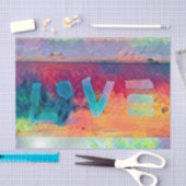 Love Retro Hippie Blue Red Oranje Bohemen Land Tissuepapier (Craft)