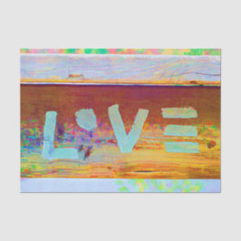 Love Retro Hippy Brown Green Bohian Country Art Tissuepapier