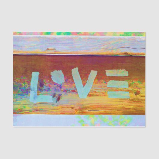 Love Retro Hippy Brown Green Bohian Country Art Tissuepapier (Voorkant)