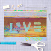 Love Retro Hippy Brown Green Bohian Country Art Tissuepapier (Craft)