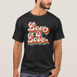 Love Retro LGBT Lesbian Gay Bisexual Pride T-shirt