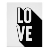 Love Retro Long Shadow Typografie Poster (Voorkant)
