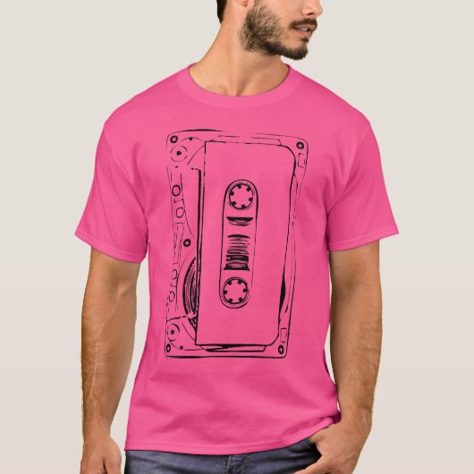 Love Retro Mixtape 80's Blank Cassettebandje Shirt (Voorkant)