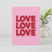 Love Retro Rode Typografie Kaart (Staand voorkant)