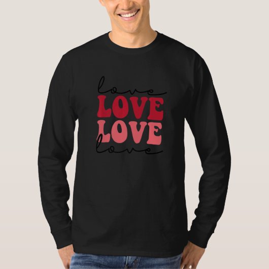 LOVE Retro style Valentine's Day Heart T-shirt (Voorkant)