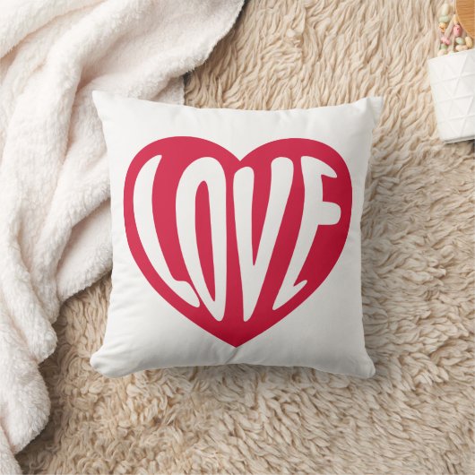 LOVE Retro Typografie Heart Pillow Kussen (Deken)