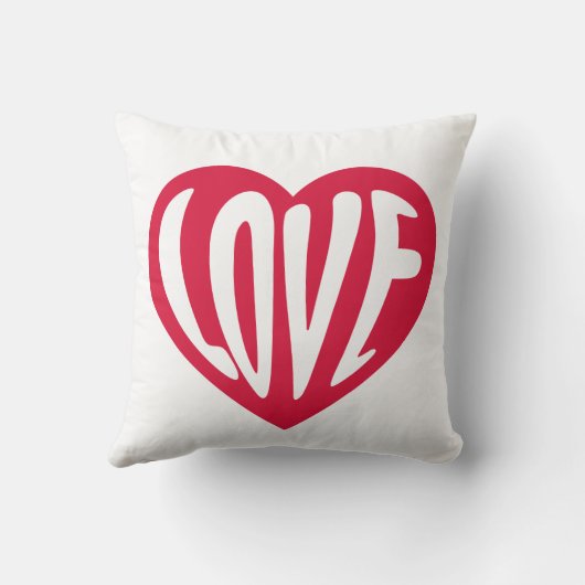 LOVE Retro Typografie Heart Pillow Kussen (Achterkant)