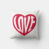 LOVE Retro Typografie Heart Pillow Kussen (Voorkant)