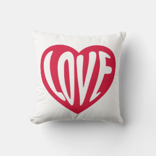 LOVE Retro Typografie Heart Pillow Kussen